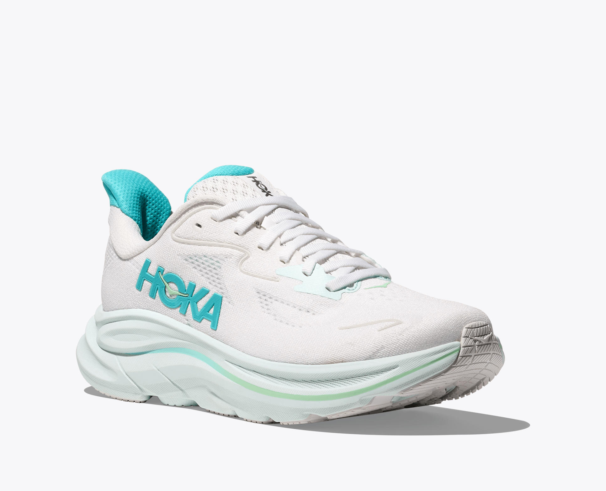 Hoka Women's Clifton 10 – White / Cielo Blue - Interval Running