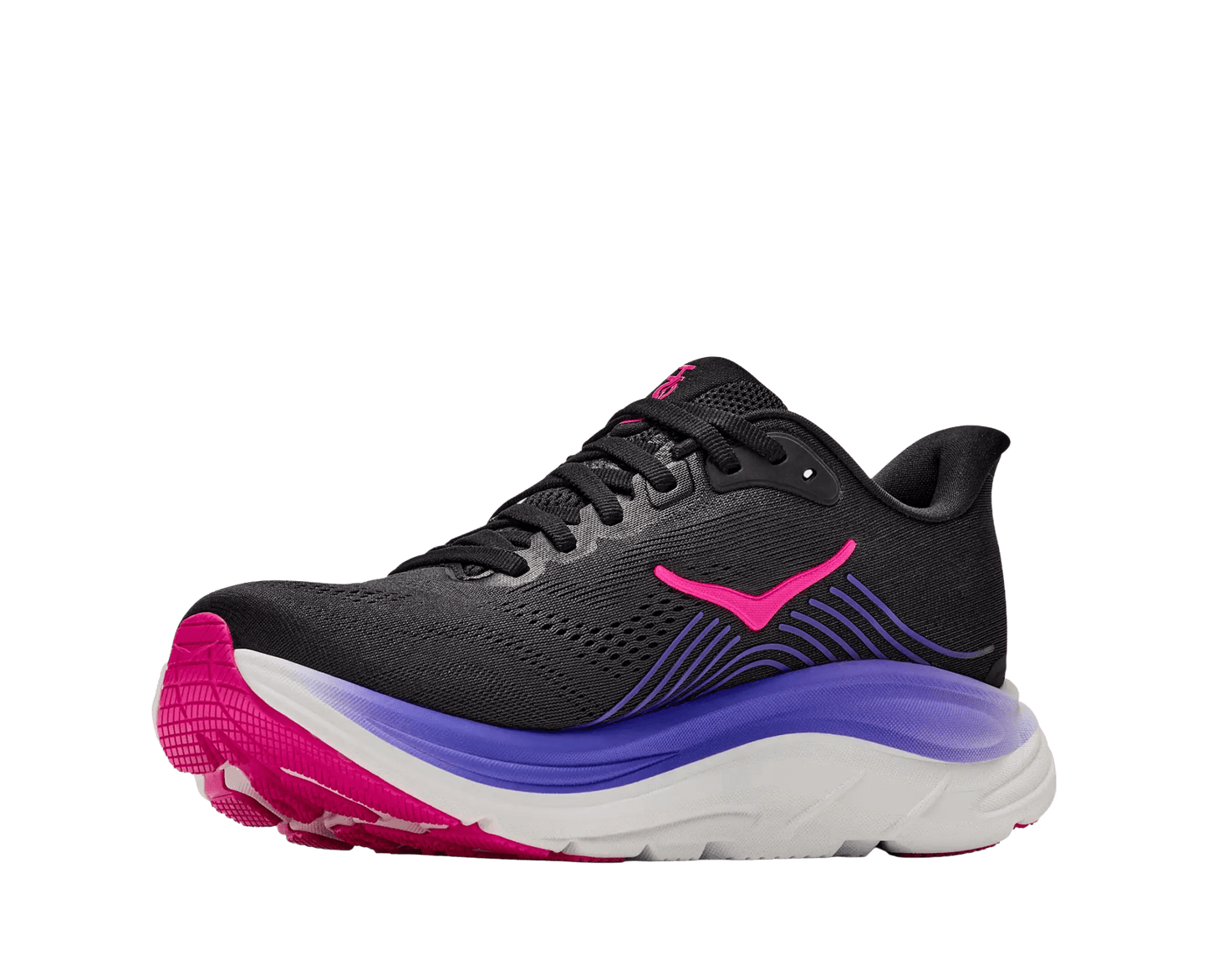 Hoka Women's Clifton 11 - Black / Neon Nebula - Interval Running