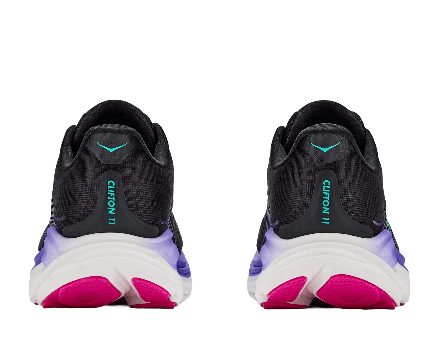 Hoka Women's Clifton 11 - Black / Neon Nebula - Interval Running