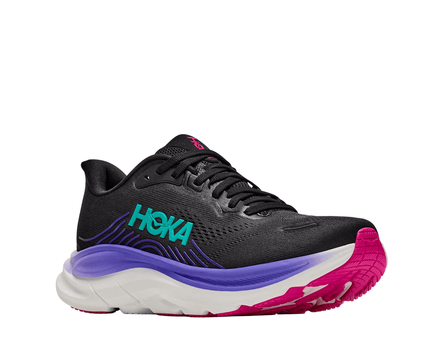 Hoka Women's Clifton 11 - Black / Neon Nebula - Interval Running