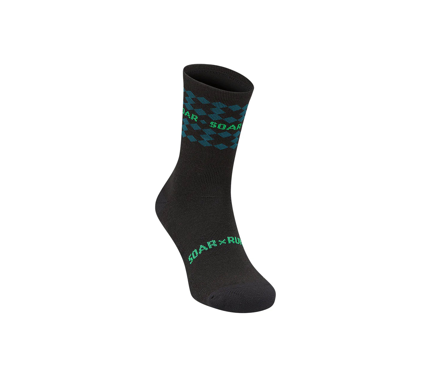 Soar Merino Crew Sock - Black Teal