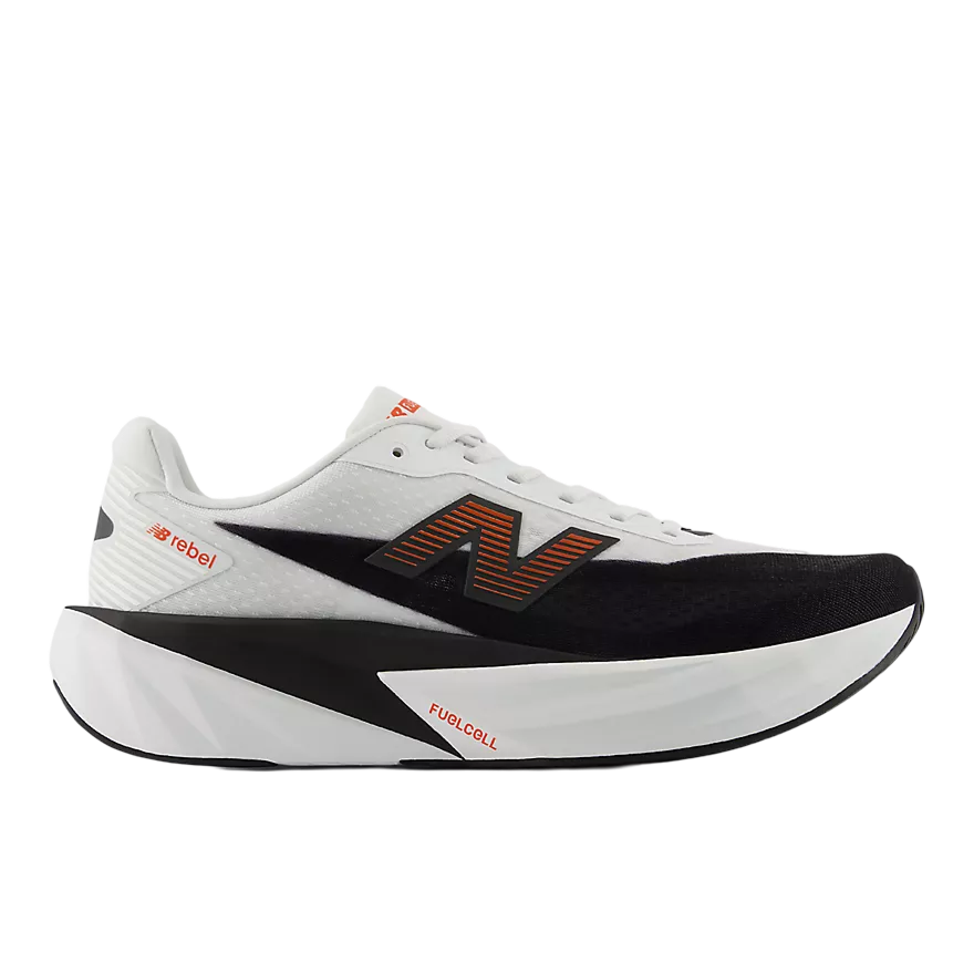 New Balance Men's FuelCell Rebel v5 – White with Neo Flame
