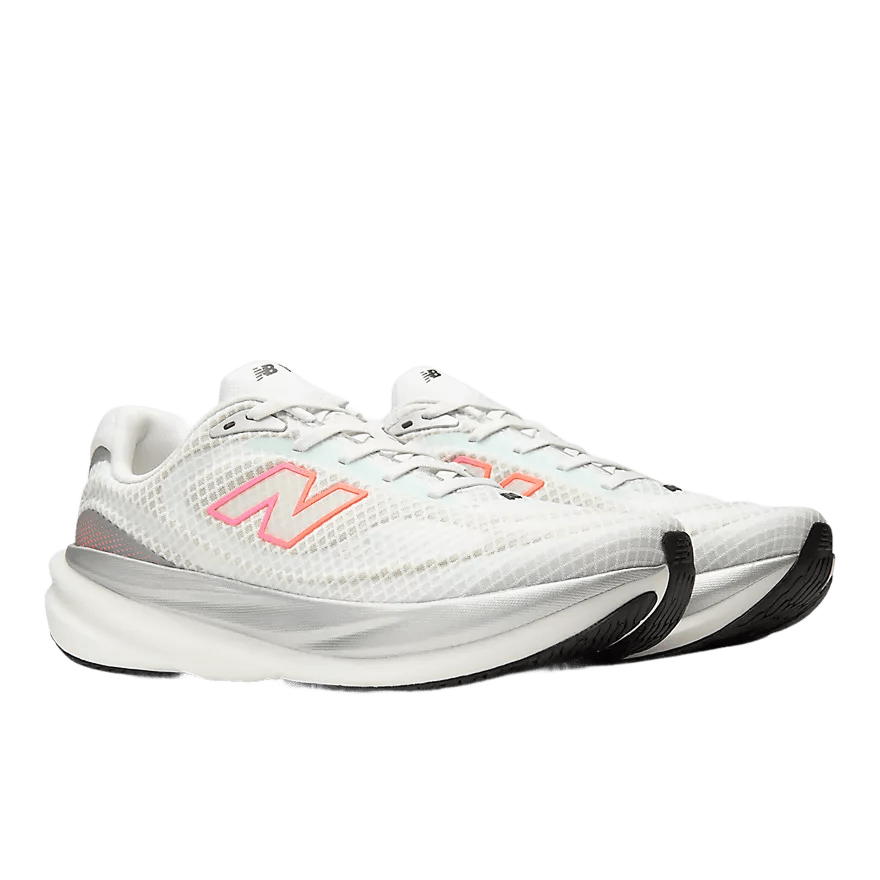 New Balance Men's 1080v15 Breathe Shoes - WHITE / PINK HEAT / TANGERINE HEAT - Interval Running