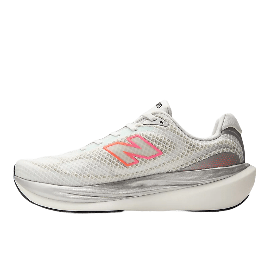 New Balance Men's 1080v15 Breathe Shoes - WHITE / PINK HEAT / TANGERINE HEAT - Interval Running