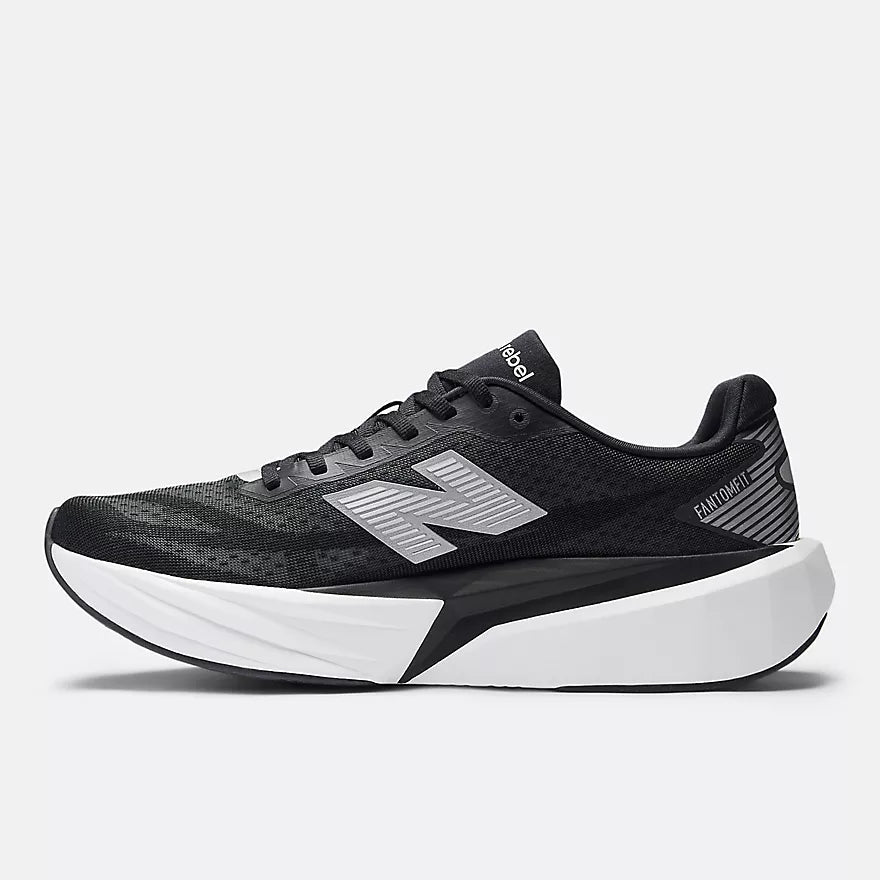New Balance Men's FuelCell Rebel v5 | Black with Silver Metallic and White - Interval Running