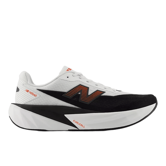 New Balance Men's FuelCell Rebel v5 – White with Neo Flame - Interval Running