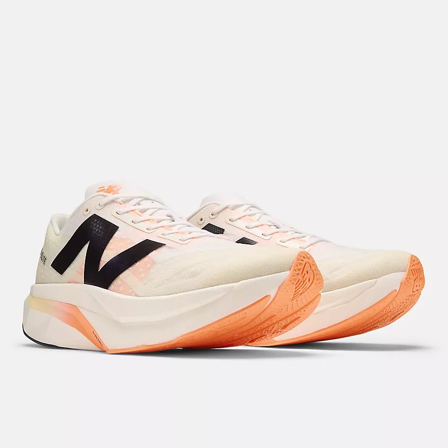 New Balance Men's FuelCell SuperComp Elite v4 - White with Angora and Hot Mango - Interval Running