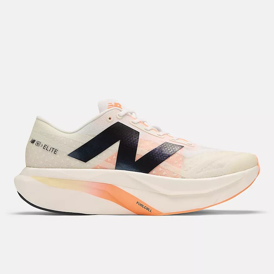 New Balance Men's FuelCell SuperComp Elite v4 - White with Angora and Hot Mango - Interval Running
