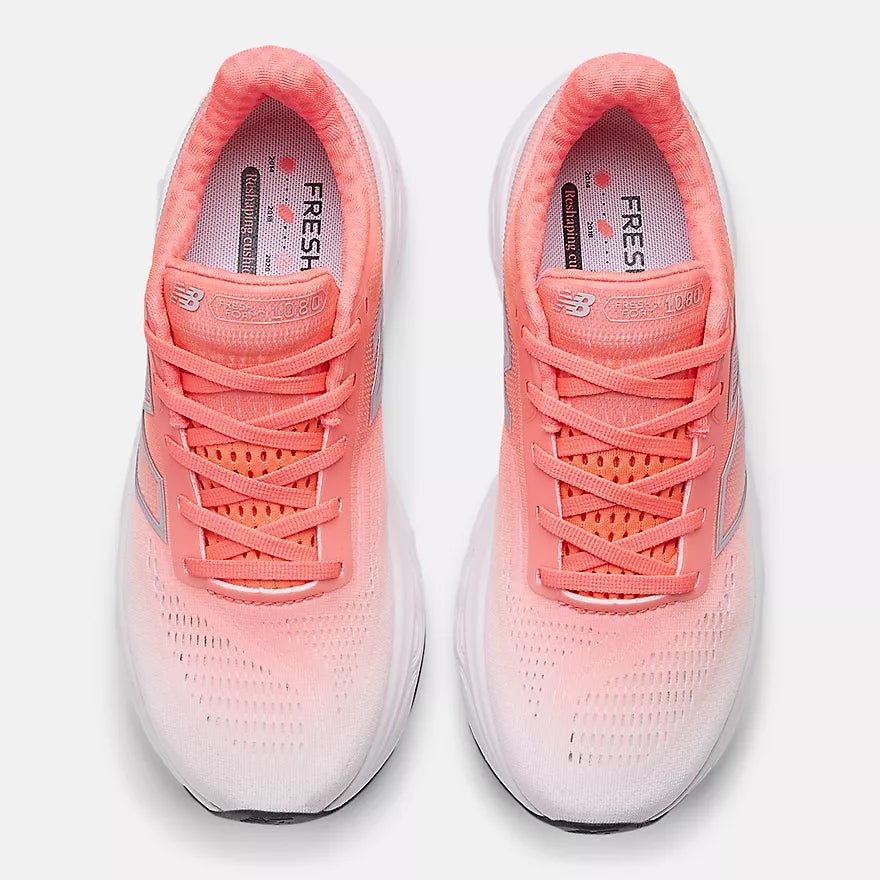 New Balance Women's Fresh Foam X 1080 v14 - Urgent Red with Silver Metallic and Light Silver Metallic - Interval Running