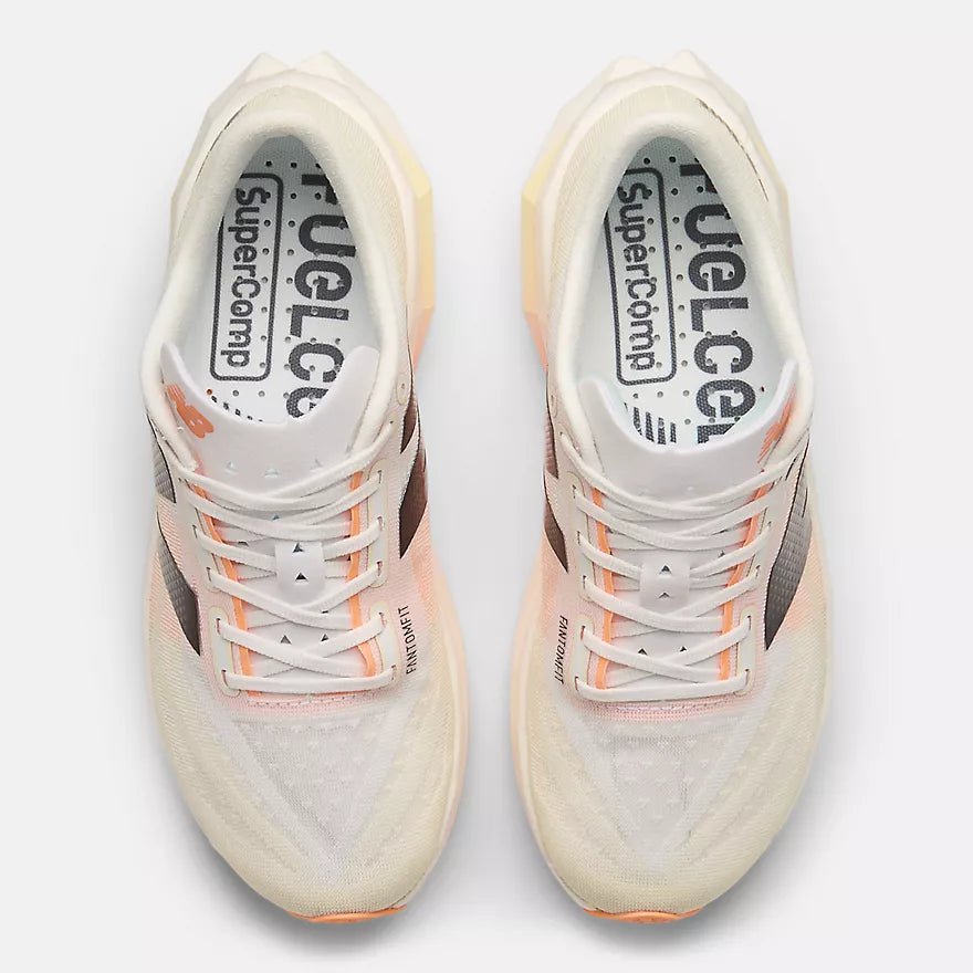 New Balance Women's FuelCell Supercomp Elite v4 – White with Angora and Hot Mango - Interval Running
