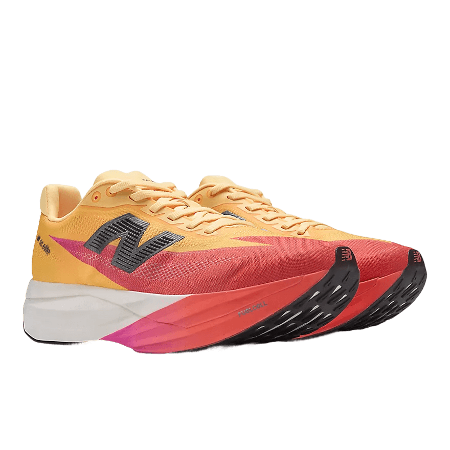 New Balance Women's FuelCell Supercomp Elite v5 – Tangerine Heat with White Peach and Pink Heat - Interval Running