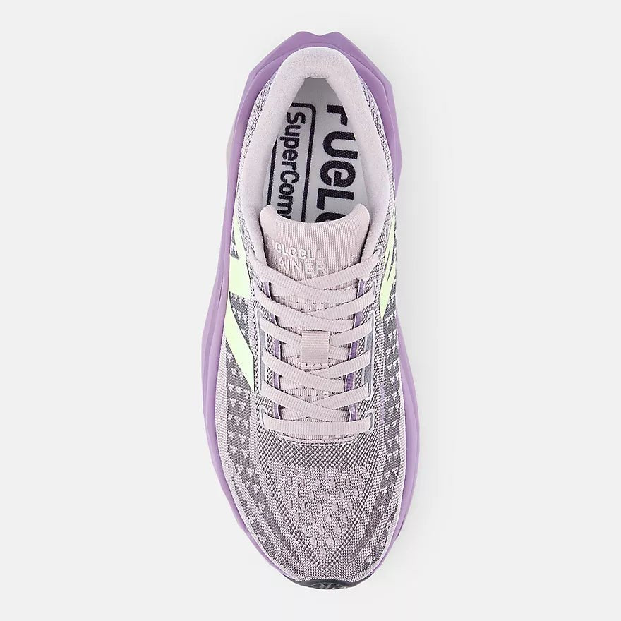 New Balance Women's FuelCell SuperComp Trainer v3 – TRUFFLE SALT with CANDIED VIOLET - Interval Running