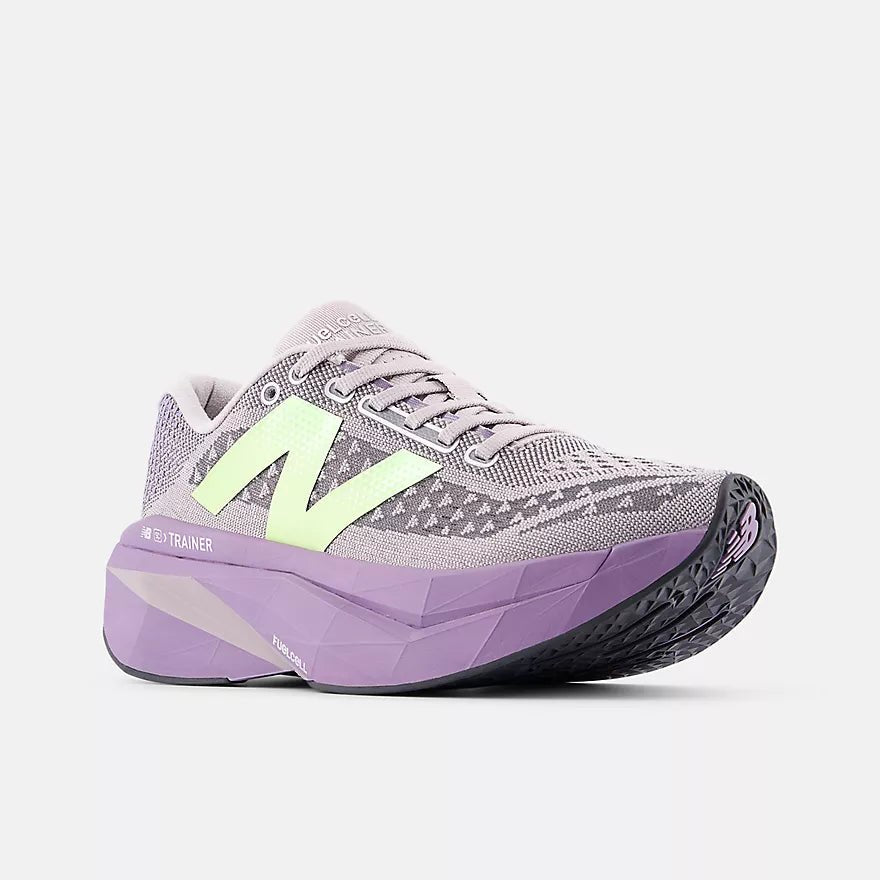 New Balance Women's FuelCell SuperComp Trainer v3 – TRUFFLE SALT with CANDIED VIOLET - Interval Running