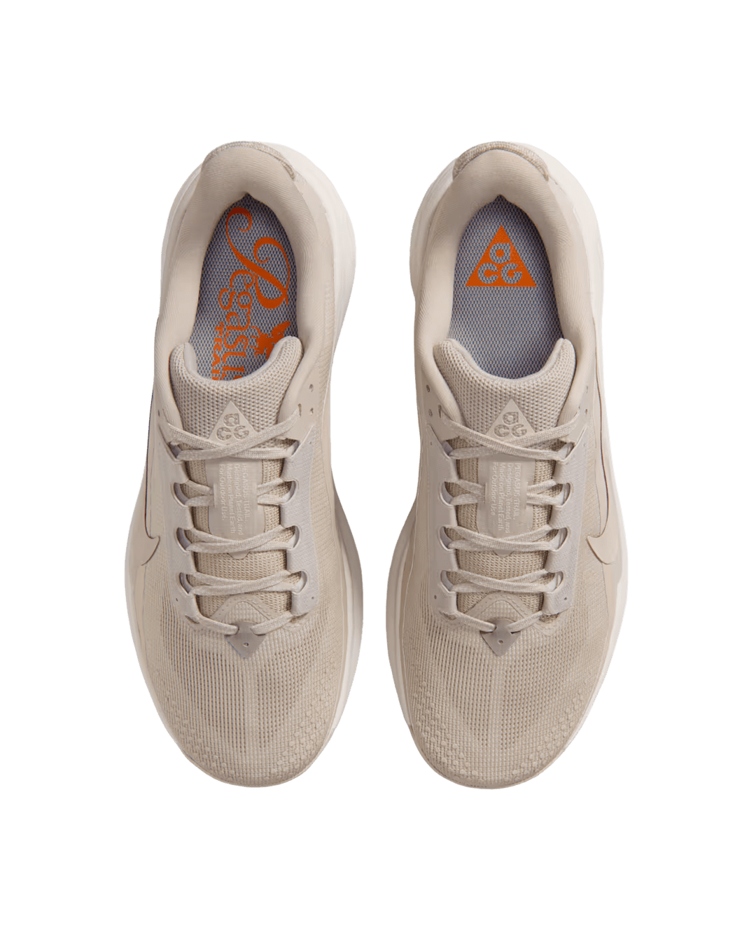 Nike Mens ACG Pegasus Trail – Cream II/Light Orewood Brown/Safety Orange/Cream II - Interval Running