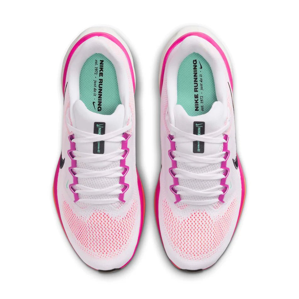 Nike Women's Pegasus 41 - White / Fire Pink / Orange Pulse / Black - Interval Running