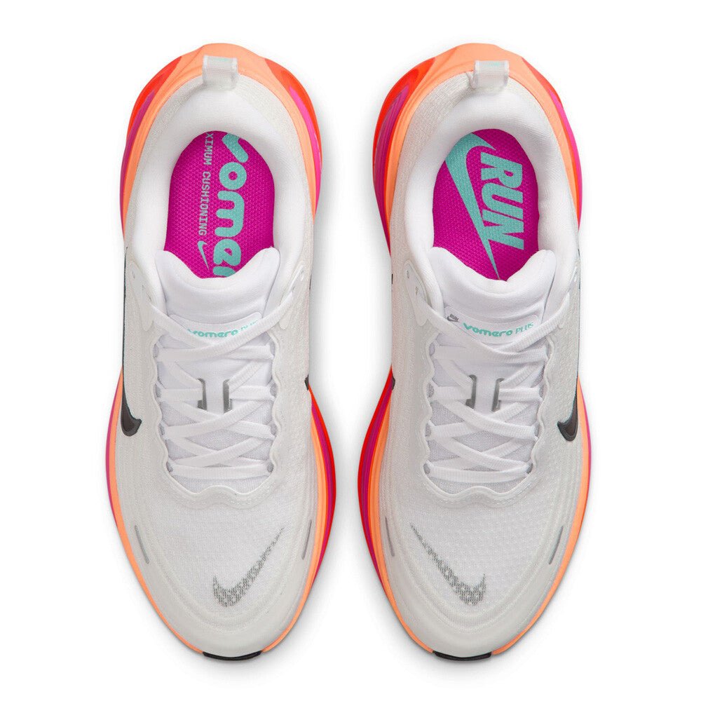 Nike Women's Vomero Plus - White / Fire Pink / Hyper Crimson / Black - Interval Running