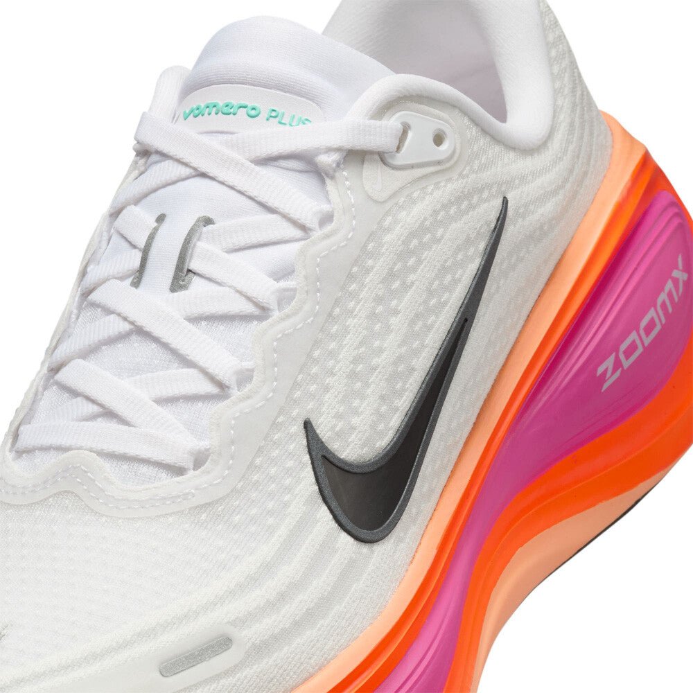 Nike Women's Vomero Plus - White / Fire Pink / Hyper Crimson / Black - Interval Running