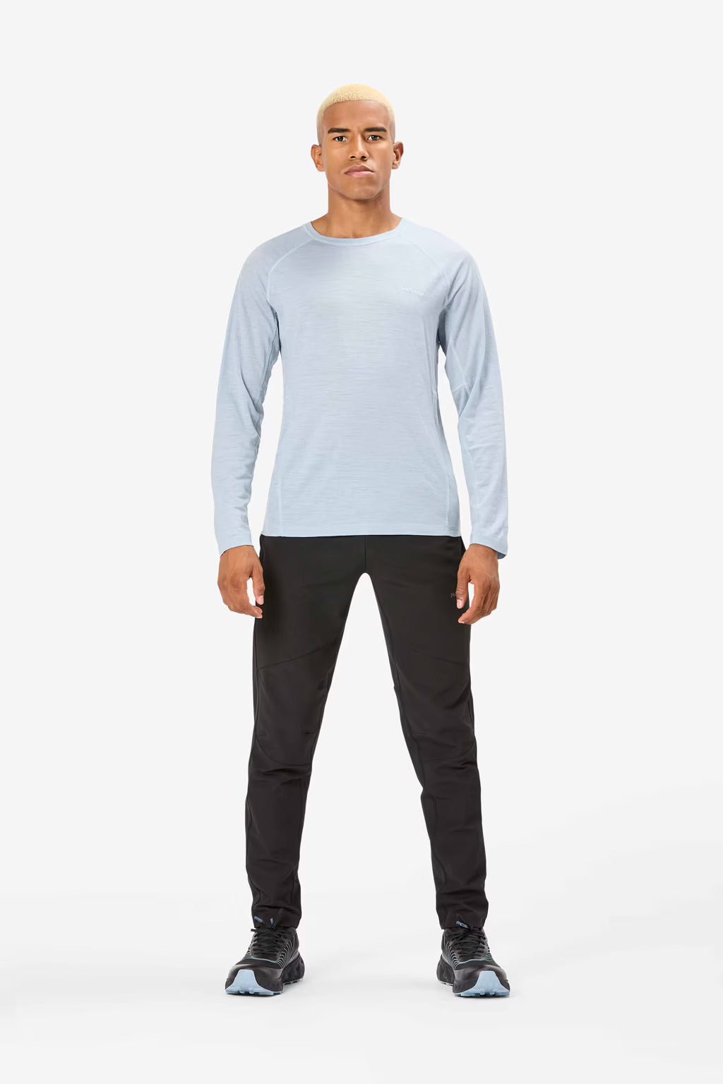 NNORMAL Men's Merino Long Sleeve T-Shirt – Blue - Interval Running