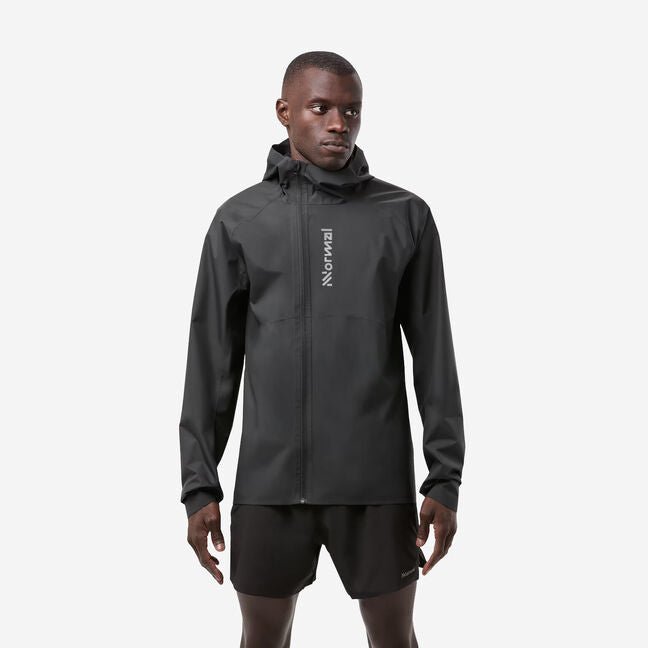 NNORMAL Men's Trail Rain Jacket – Black - Interval Running