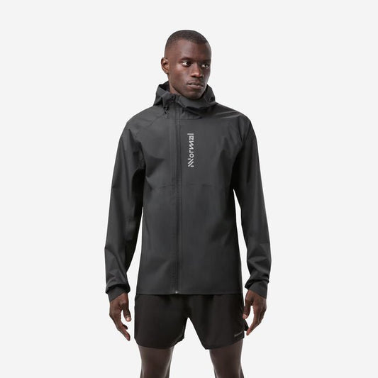 NNORMAL Men's Trail Rain Jacket – Black - Interval Running
