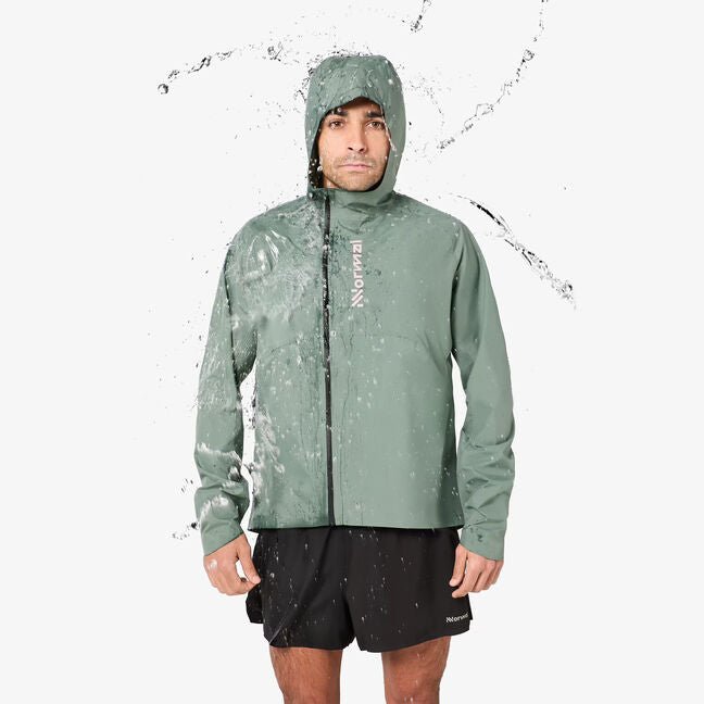 NNORMAL Men's Trail Rain Jacket – Green - Interval Running