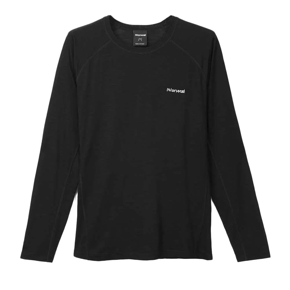 NNORMAL Women's Merino Long Sleeve T-Shirt – Black - Interval Running