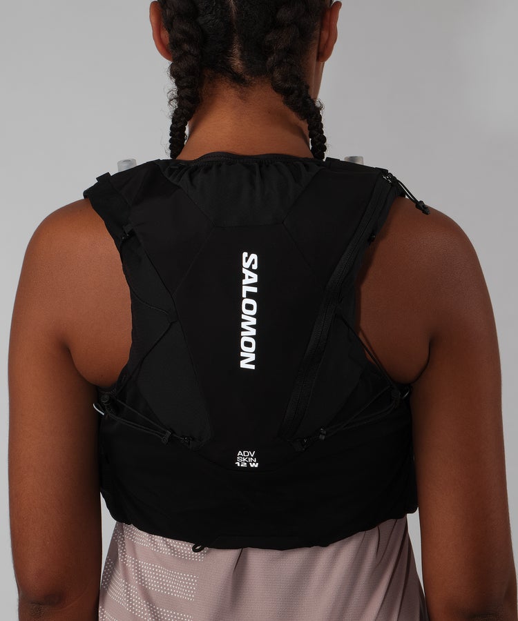 Salomon Advance Skin 12 Women's Running Vest - BLACK / Asphalt - Interval Running
