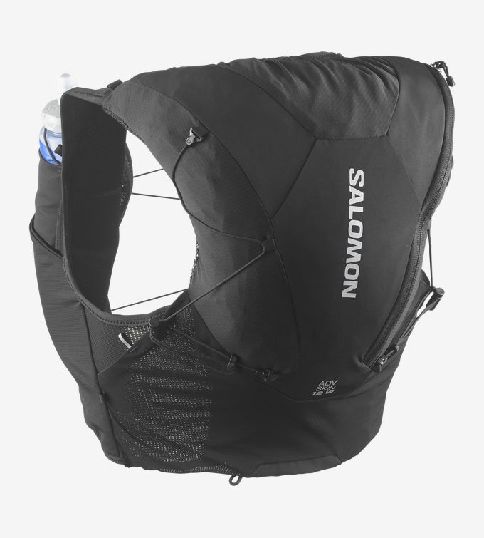 Salomon Advance Skin 12 Women's Running Vest - BLACK / Asphalt - Interval Running