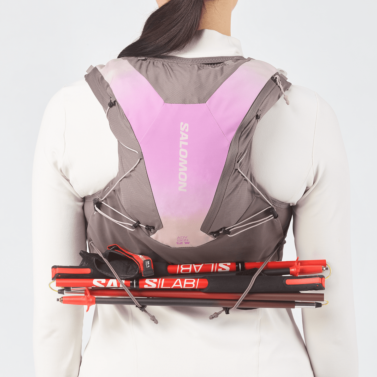 Salomon Advance Skin 12 Women's Running Vest - Iron / Shadow Gray - Interval Running