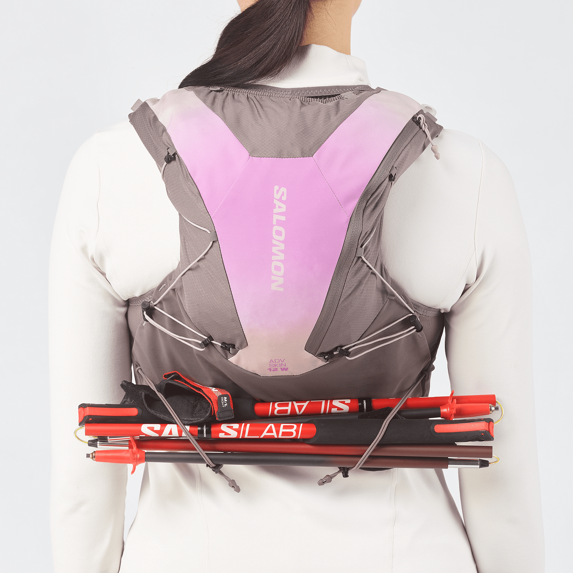 Salomon Advance Skin 12 Women's Running Vest - Iron / Shadow Gray - Interval Running