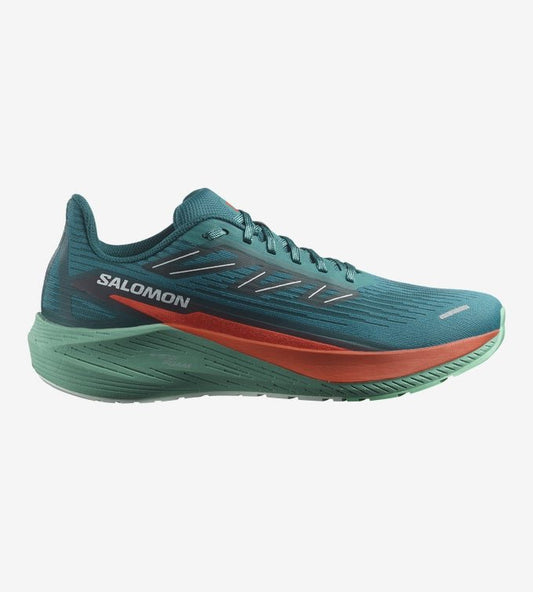 Salomon Men's Aero Blaze 2 - Deep Lake / Cherry Tomato / Electric Green - Interval Running
