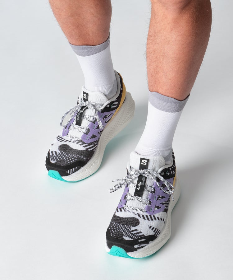 Salomon Men's Aero Glide 3 Proto Pack – White / Black / Waterfall - Interval Running