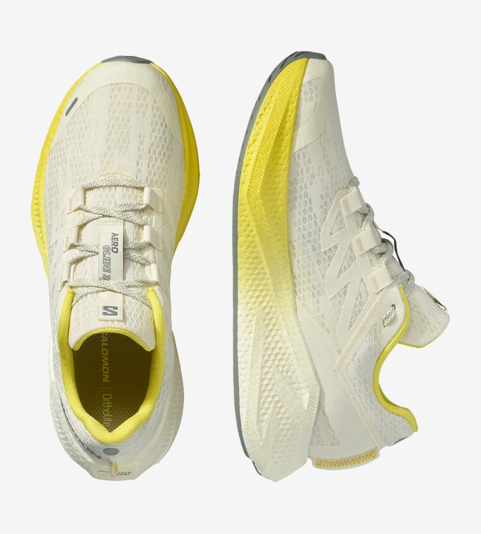 Salomon Men's Aero Glide 3 - Vanilla / Blazing Yellow / Sedona Sage - Interval Running