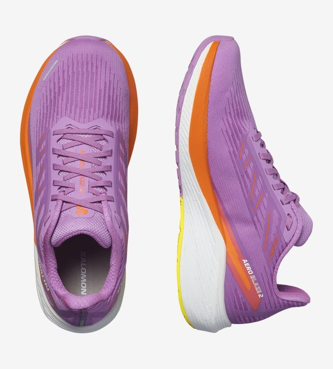 Salomon Women's Aero Blaze 2 - Iris Orchid / Dragon Fire / Sulphur Spring - Interval Running