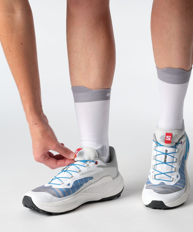 Salomon Women's Genesis - White / Lunar Rock / Transcend Blue - Interval Running