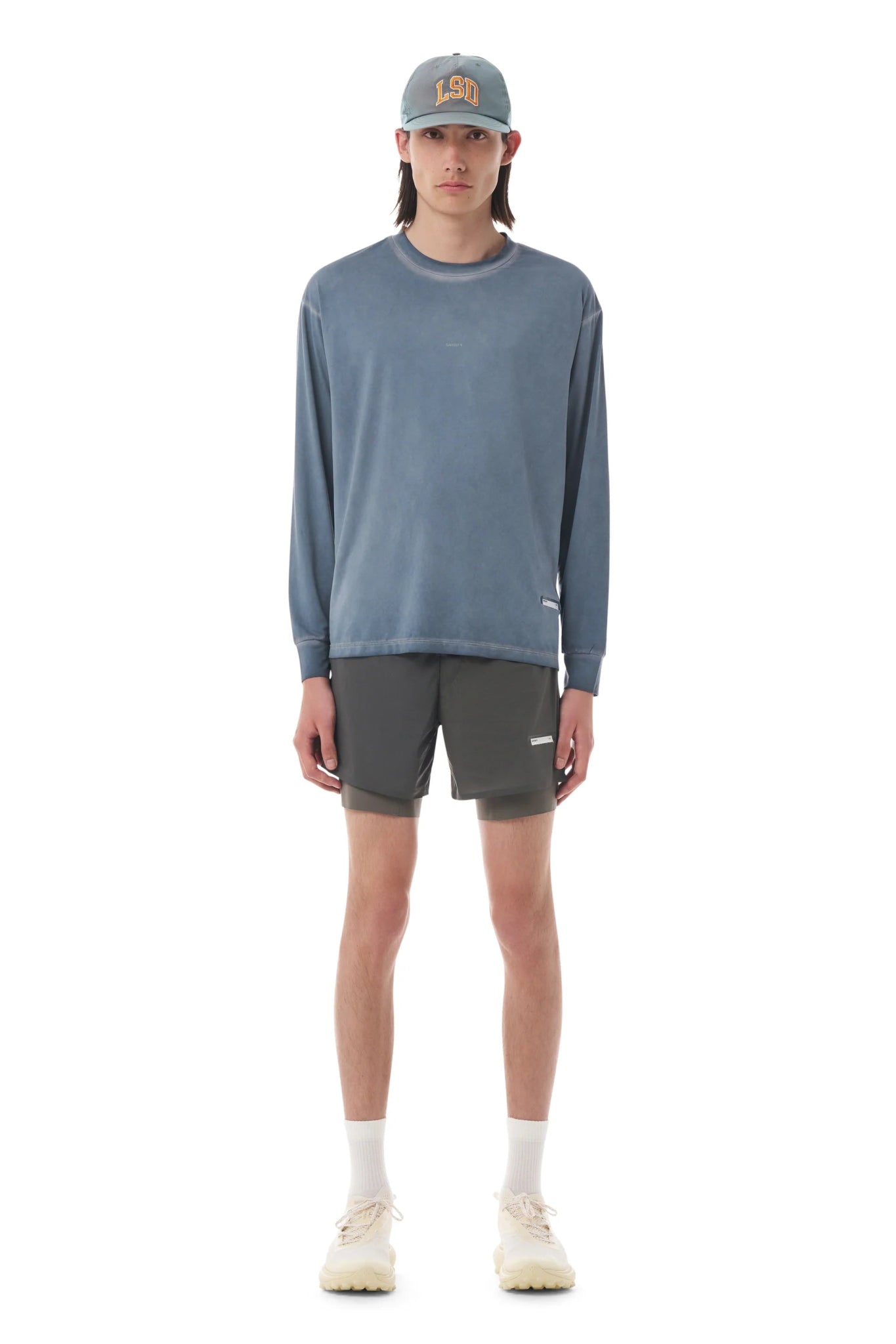 Satisfy AuraLite™ Long Tee | Pigment Slate - Interval Running