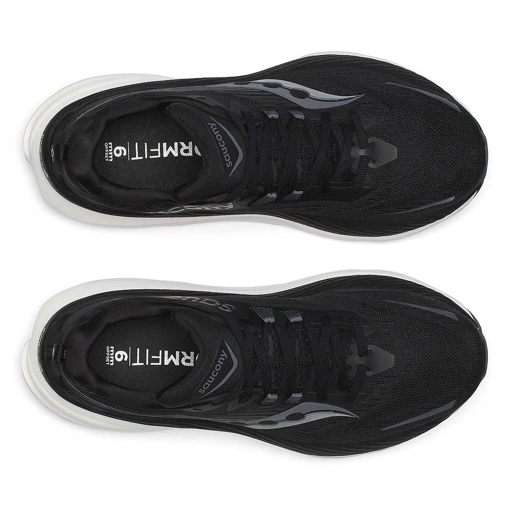 Saucony Men's Hurricane 24 - Black / Carbon - Interval Running