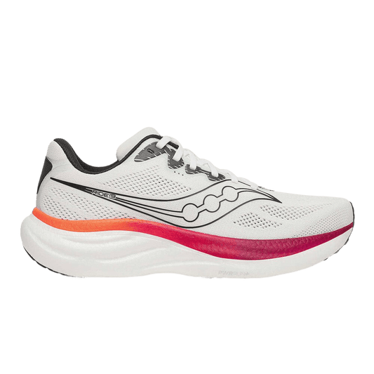 Saucony Men's Ride 19 - White / Crimson - Interval Running