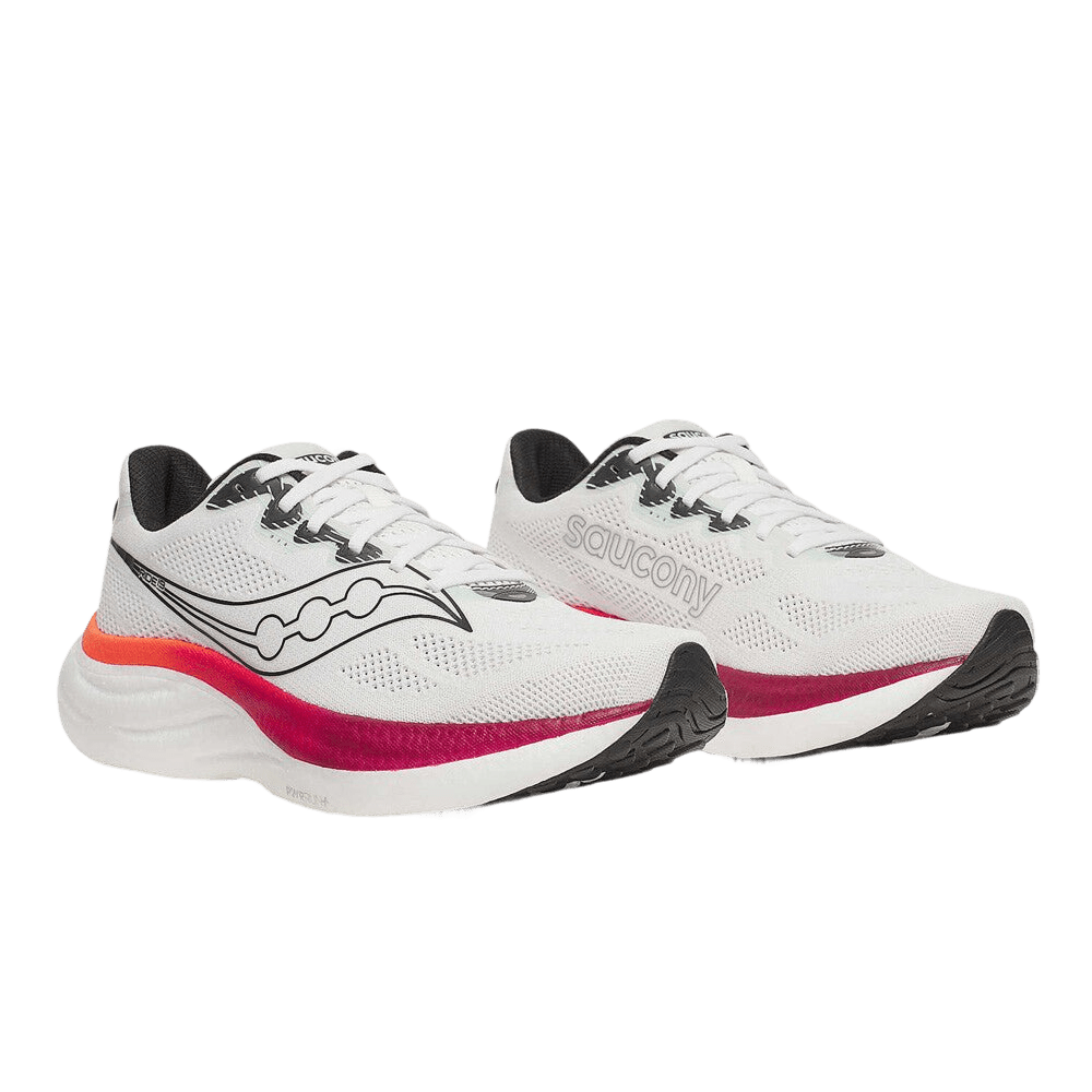 Saucony Men's Ride 19 - White / Crimson - Interval Running