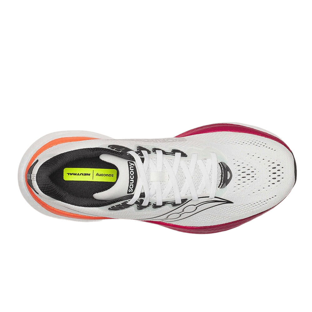 Saucony Men's Ride 19 - White / Crimson - Interval Running