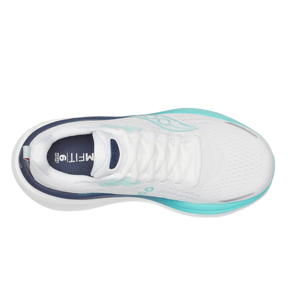 Saucony Women's Hurricane 25 | White / Navy - Interval Running