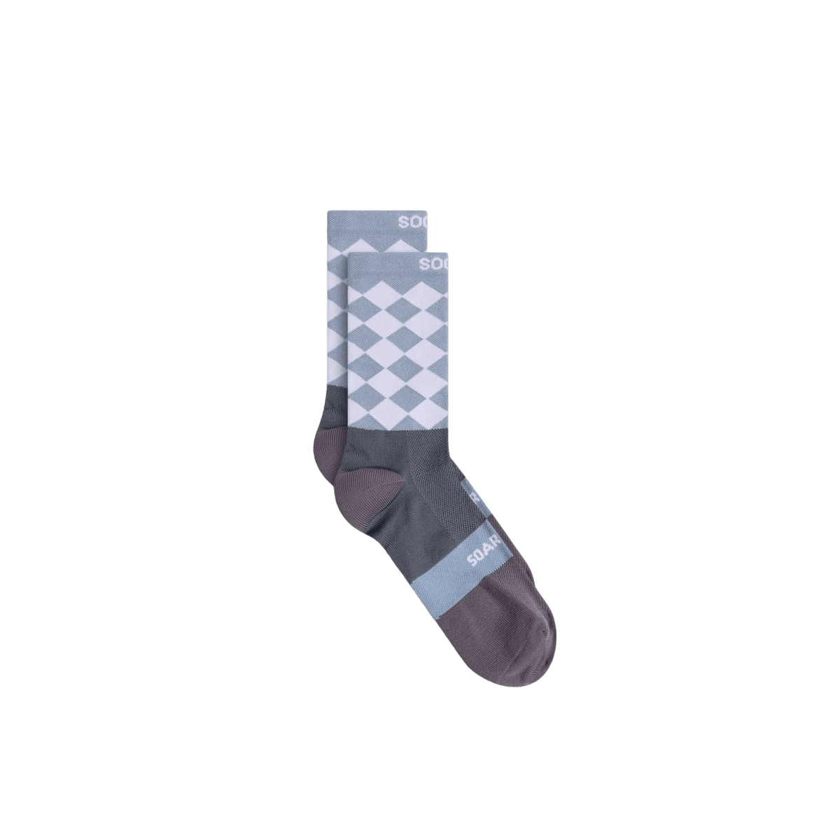 Soar Diamond Crew Sock – Lilac / Grey - Interval Running
