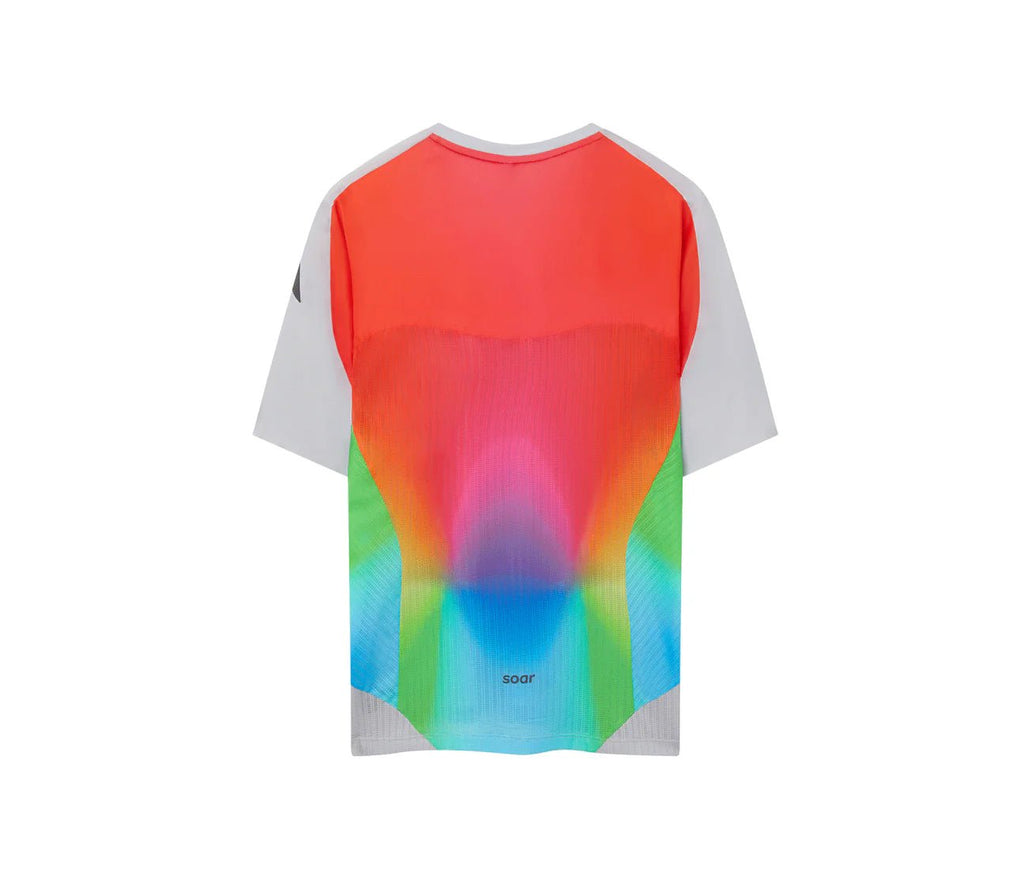 Soar Men's Hot Weather T - Grey/Rainbow - Interval Running