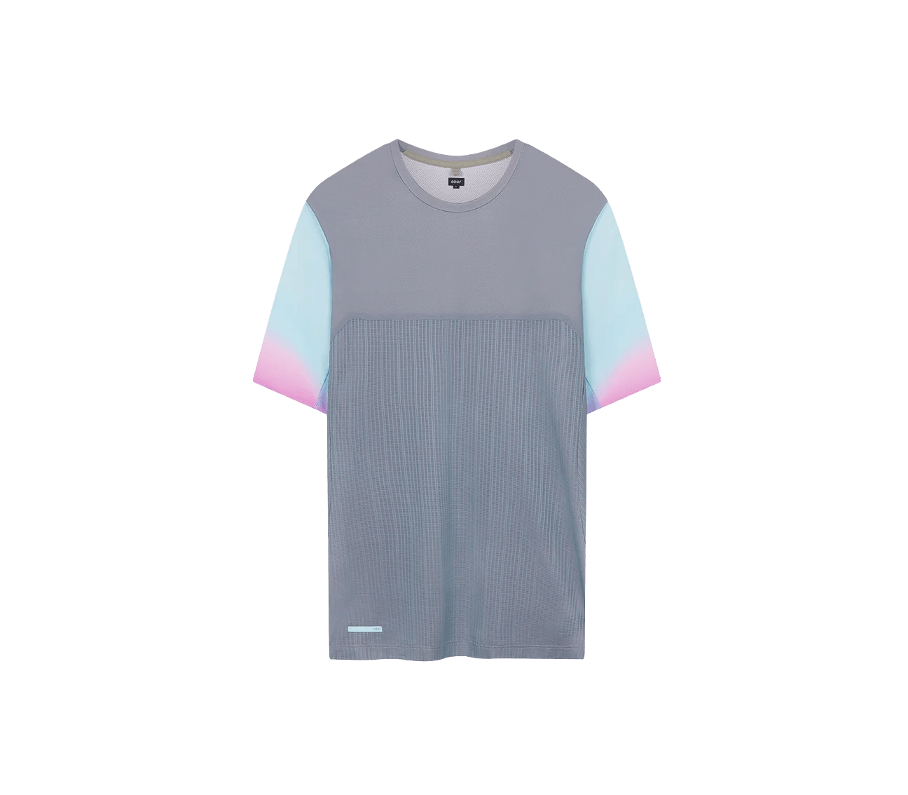 Soar Men's Hot Weather T – Silver Grey / Magenta - Interval Running