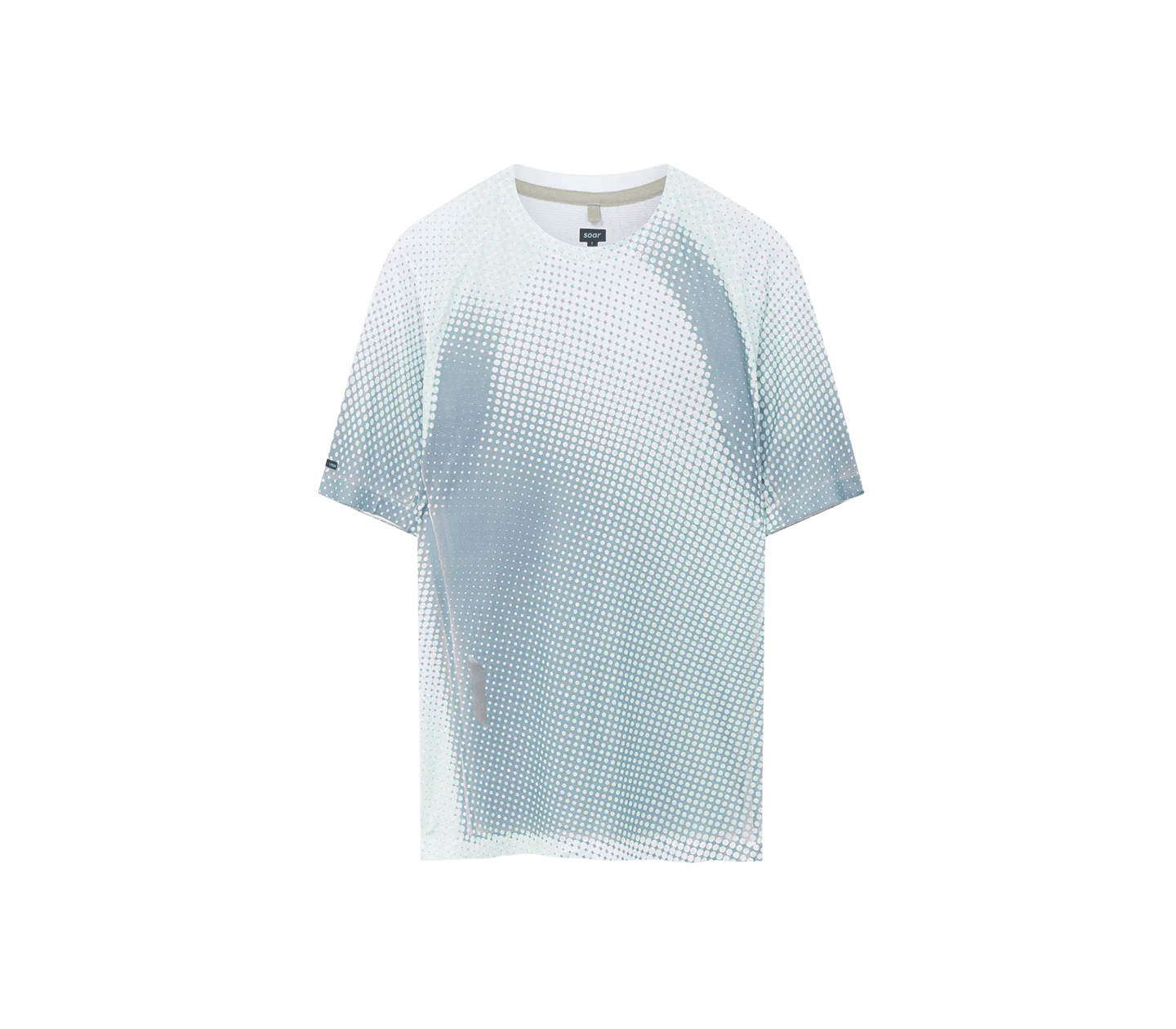 Soar Men's Printed Tech T - Grey / Sage Dots - Interval Running