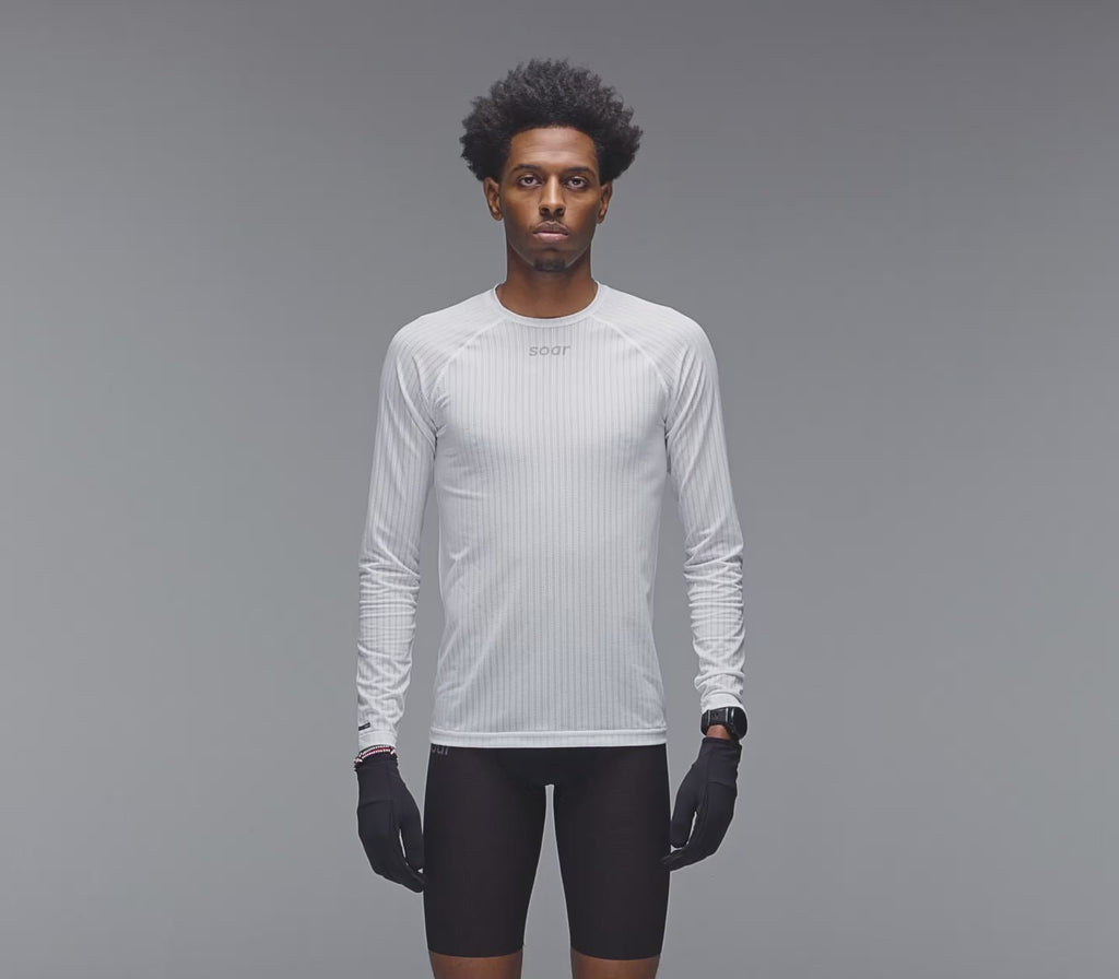 Soar Men's Race Base Layer - White - Interval Running