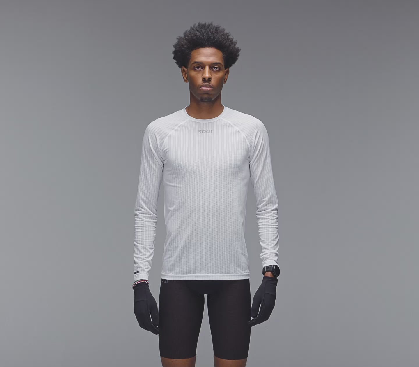Soar Men's Race Base Layer - White - Interval Running