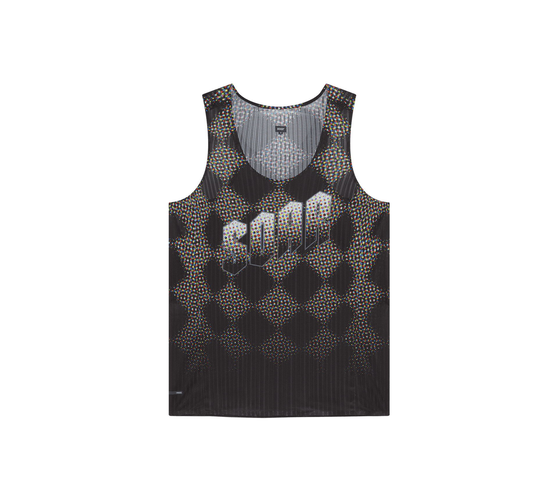 Soar Men's Race Vest - Black / Rainbow Dot – Interval Running