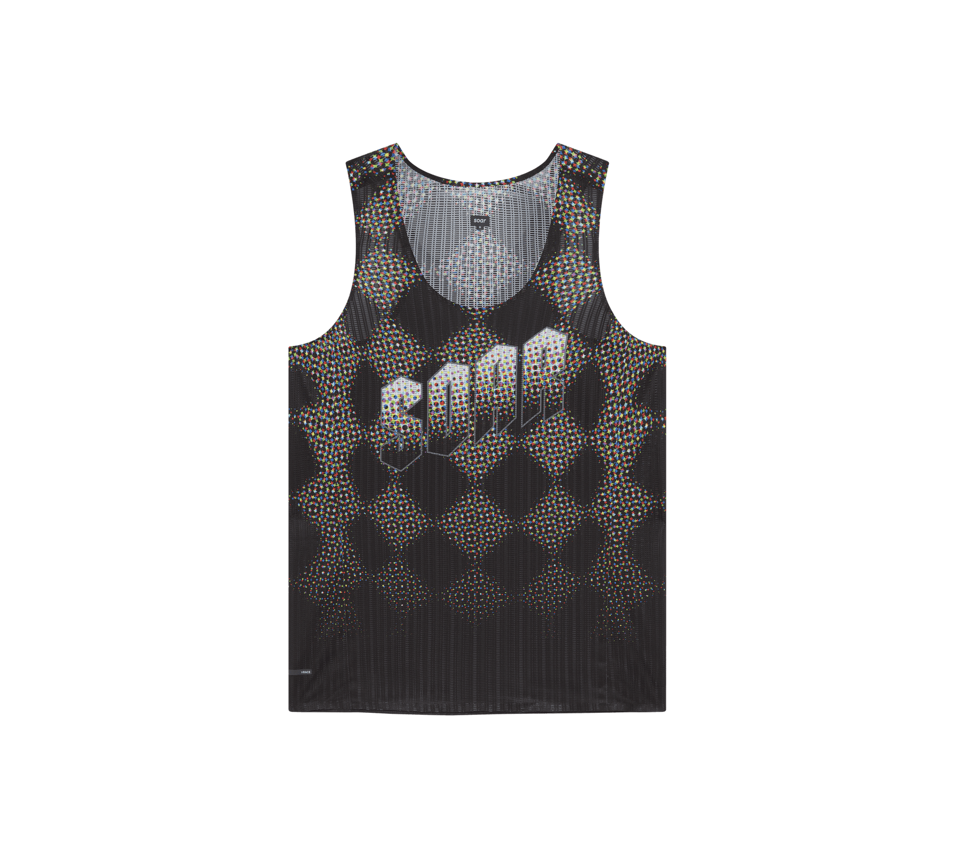 Soar Men's Race Vest - Black / Rainbow Dot - Interval Running