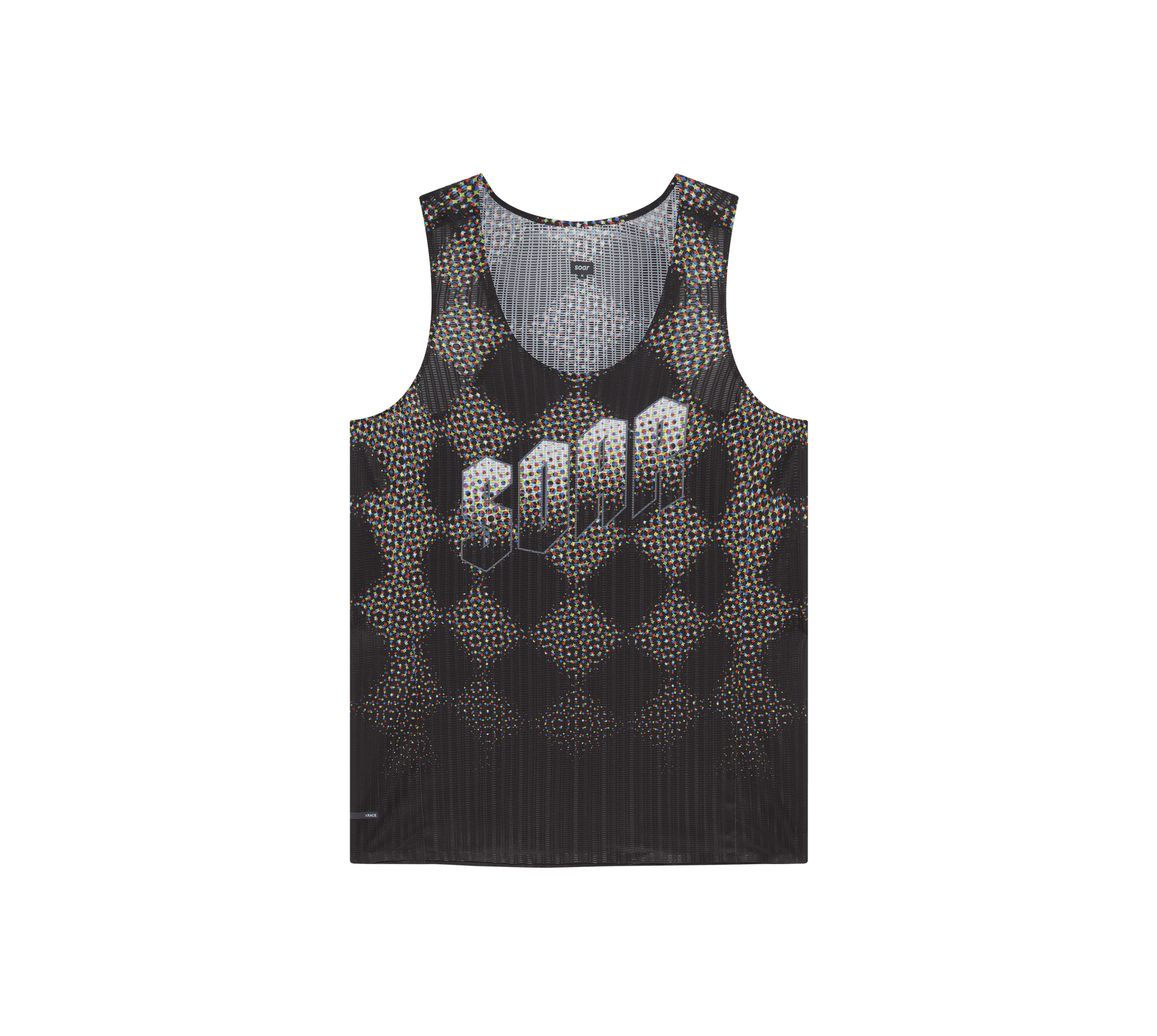 Soar Men's Race Vest - Black / Rainbow Dot - Interval Running